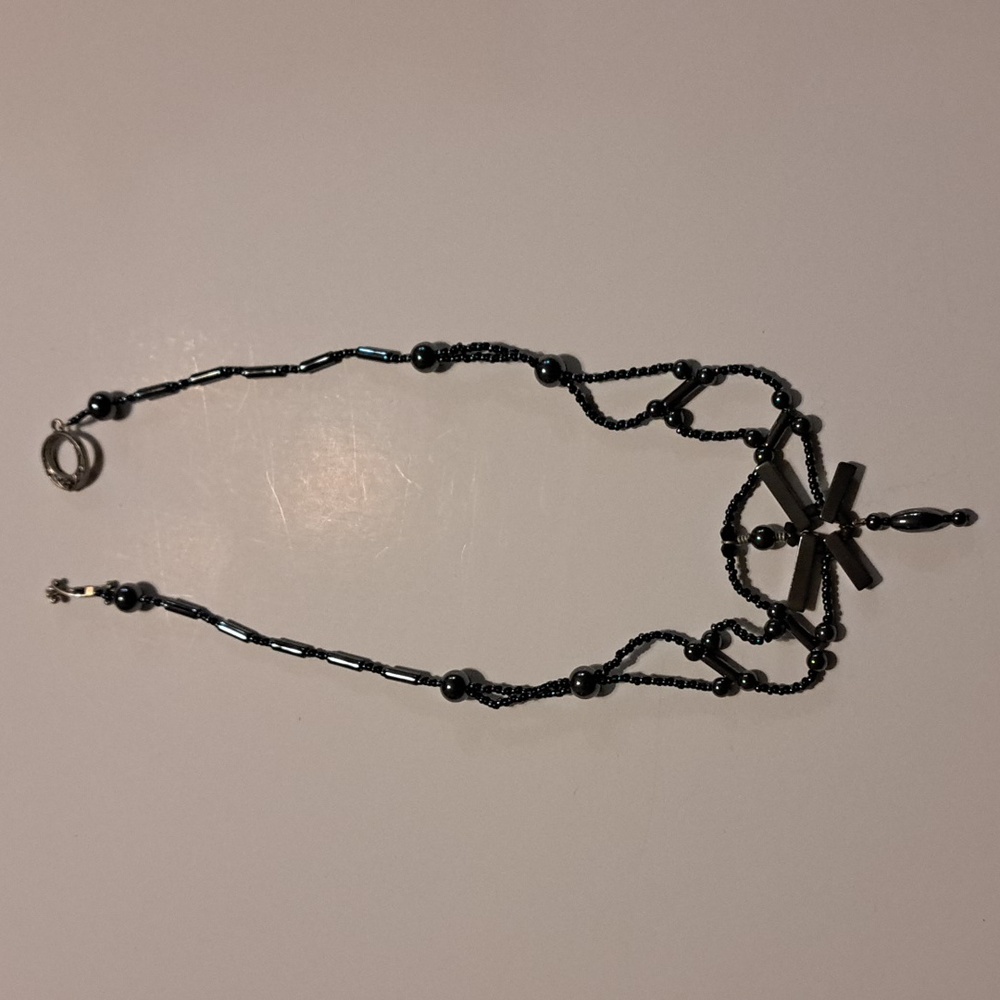 Elegant Black Hematite Beaded Necklace